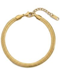 Elk & Bloom - Herringbone Flat Chain 14K Link Bracelet - Lyst