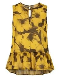 Conquista - Frill Detail Sleeveless Top - Lyst