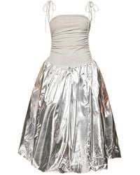 Amy Lynn - Alexa Silver Metallic Puffball Dress - Lyst