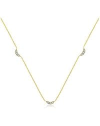 Genevieve Collection - 18K Moon Shape Diamond Necklace Choker - Lyst