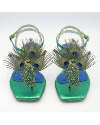 Sibylla Delphica - Argus & Hera -Peacock Feathers Jeweled Leather Sandals - Lyst