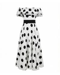 MATSOUR'I - 100% Silk Dress Scarlett Polka-Dots Midi - Lyst