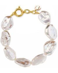 Unaloe - Vermeil Baroque Pearl Bracelet For – Elegant Freshwater Cultured Pearl Jewelry Lobster Clasp - Lyst