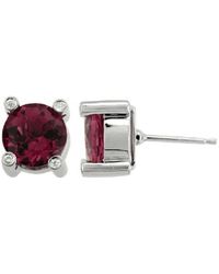 Artisan - Round Tourmaline Diamond Stud Earrings - Lyst
