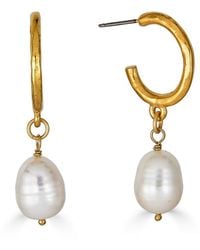 Loni Paul Jewelry - Baroque Pearl Hoop Earrings - Lyst