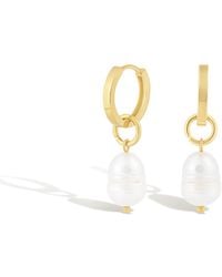Formation Co. Jewellery - Gaia Pearl Hoops - Lyst