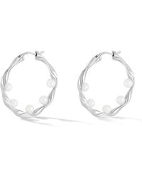 Dower & Hall - Waterfall Baroque Pearl Hoops - Lyst