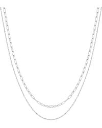 Vanhi - Mini Paperclip Double Chain Necklace - Lyst