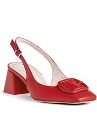 Beautiisoles by Robyn Shreiber Made in Italy - Duchess Leather Sandal Comfortable & Elegant Slingback Work & Valentine Evening Block Heel Pump - Lyst