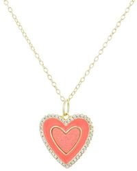 KAMARIA - Two Tone Heart Necklace - Lyst