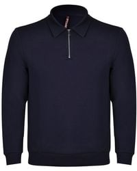 DAVID WEJ - Enzo Cotton Zip Polo - Lyst