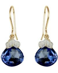 MOUNIR LONDON - Tanzanite Colour Zircon Drop Earrings - Lyst
