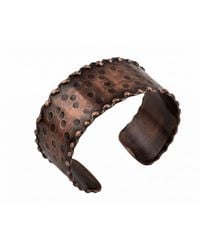 Anatoliacraft - Antiqued Hammered Copper Wide Cuff Bracelet - Lyst