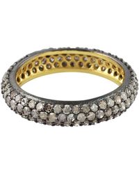 Artisan - 925 Sterling Silver Pave Diamond Band Ring Handmade Jewelry For Gift - Lyst