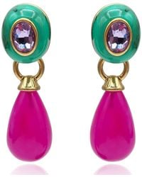 Michael Nash Jewelry - Charlotte Malchite And Fuschia Resin Pierced Removable Drop - Lyst