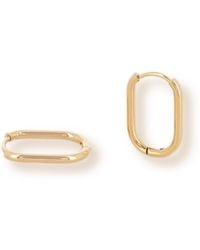 Divine Aria - The Erin Mini Oval Tarnish Free Hoops - Lyst