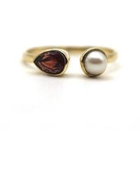 VicStoneNYC Fine Jewelry - Garnet And Pearl Open Cuff Ring - Lyst