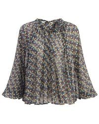 Exquise - Printed Mock Neck Blouse - Lyst