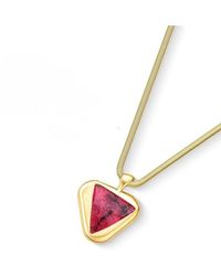 Purplee Store - Luxury Plated Pendant Necklace With Genuine Rhodonite – Icon Eclipse - Lyst
