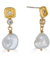 Loni Paul Jewelry - Keshi Pearl & Crystal Drop Earring - Lyst