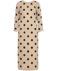 Rose & Nancy - Merrin Ivory Polka Dot Hand Beaded Midi Dress - Lyst