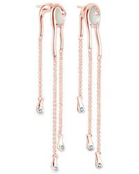 Lucy Quartermaine - Pearl Drop Earrings With Swarovski Crystals - Lyst
