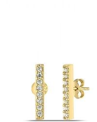 Spero London - Bar Stud Zirconia Earring Sterling - Lyst