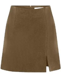 NAZLI CEREN - Vance Twill Mini Skirt In Khaki - Lyst