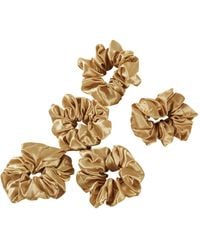 Soft Strokes Silk - Pure Mulberry Silk Mini Scrunchie Set Of Five - Lyst