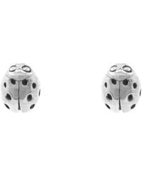 Lee Renee - Ladybird Stud Earrings/wings Closed Silver - Lyst