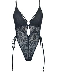 MONIQUE MORIN LINGERIE - Amphitrite Side Tie Bodysuit - Lyst