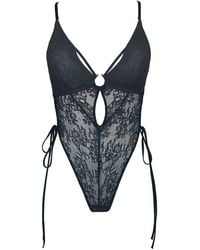 MONIQUE MORIN LINGERIE - Amphitrite Side Tie Bodysuit - Lyst