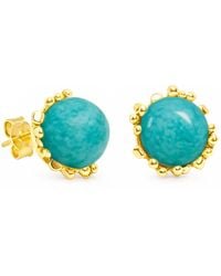 Unaloe - Ribes Earrings Plated With Natural Amazonite - Lyst