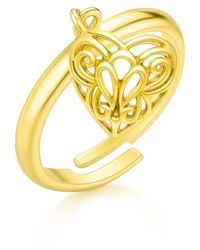 Unaloe - Adjustable Ring With Dangling Heart - Lyst