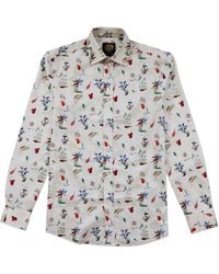 Gresham Blake - Neutrals Cream Scatter Print Shirt - Lyst