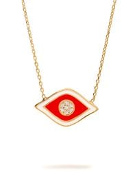 Ebru Jewelry - Vivid Enamel Evil Eye Pendant & Diamond Necklace - Lyst