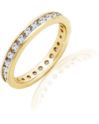 Diamonbliss - Embellished With Swarovski Channel Setting One Carat Round Cut Eternity Ring - Lyst