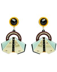Gissa Bicalho - Acrylic Handmade Earring Papaloti Mustard - Lyst