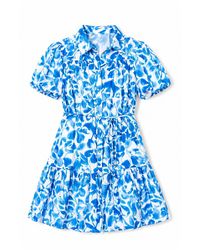 Yumi' - Floral Print Viscose Relaxed Shirt Dress - Lyst