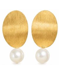 Silver Moon - Pearl Essence Sterling And Brass Earrings - Lyst