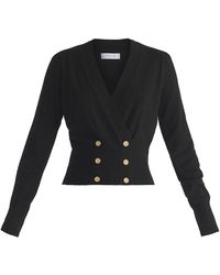 Paisie - Long Sleeve Knitted Button Wrap Top - Lyst