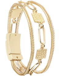 Saachi - Chain Link Hammered Bracelet - Lyst