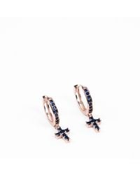 Addicted - Persefone Bronze Earrings With Zircon Cross - Lyst