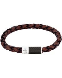 Tateossian - Carbon Pop Bracelet With Leather And Carbon Fibre - Lyst
