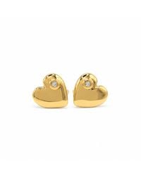 Cier - Diamond Heart Stud Earrings - Lyst