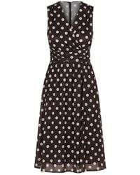 Yumi' - Polka Dot Mesh Wrap Skater Dress With Pockets - Lyst