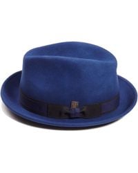 Dasmarca Hats - Robin Cobalt Wool Felt Two Tone Trilby Fedora Hat - Lyst