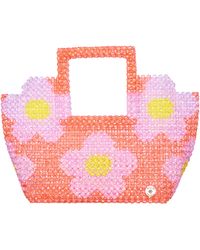 Tillie Beads - Daisy Square Handle Tote Bead Bag - Lyst