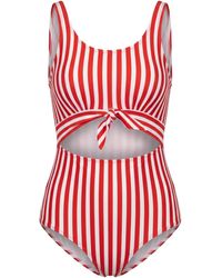 Lime Ricki Swimwear - Stripe Knotted One-Piece - Lyst