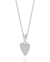 Nellou Jewellery - Eternal Studded Heart Necklace Sterling - Lyst